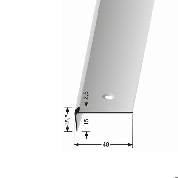 PROVISTON Profil nedre gång yta l 48 mm H 2,5 mm Aluminium Borad hög kvalitet