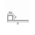 Miniatyrbild 2 av 5: Kantprofil 9 x 31 mm H av kant 9 mm stängt perforerat Küberit