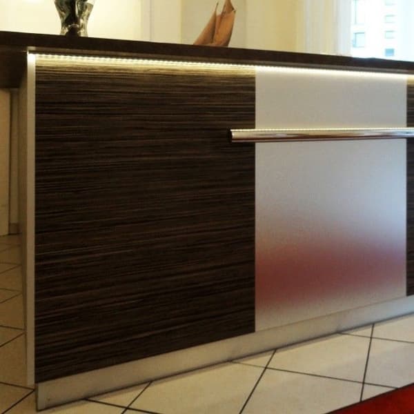PROVISTON Profil aluminium LED 20x8x2000mm Anodiserad svart LED-belysning Indirekt belysning LED-bitar 1 styck