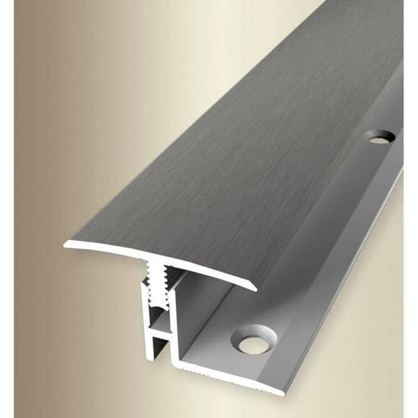 Tröskelprofil för Parkett L 2700 mm l 31.5 mm Höjdskillnad 12 - 17 mm i Aluminium Stålutseende