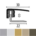 Miniatyrbild 2 av 5: PROVISTON Avslutningsprofil Parkettkompensation l 30 mm Kompensation av H 7 - 18 mm L 900 mm Aluminiumprofil Guld