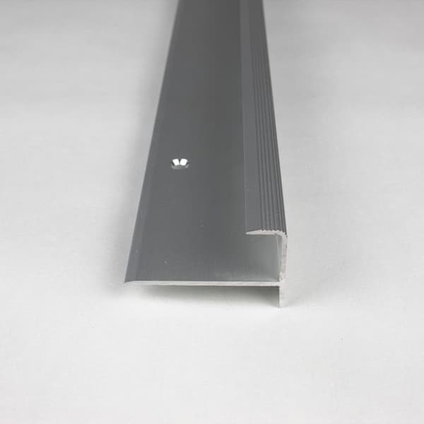 Insättningsprofil med näsa för parkett H av kant 13,3 mm anodiserad aluminium borrad-silver-2700