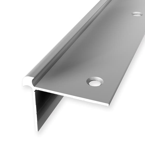 Profil av näsprofil 32 x 42 mm Vinkelformad aluminium Slät Infälld Genomborrad Küberit Silver L 1000 mm