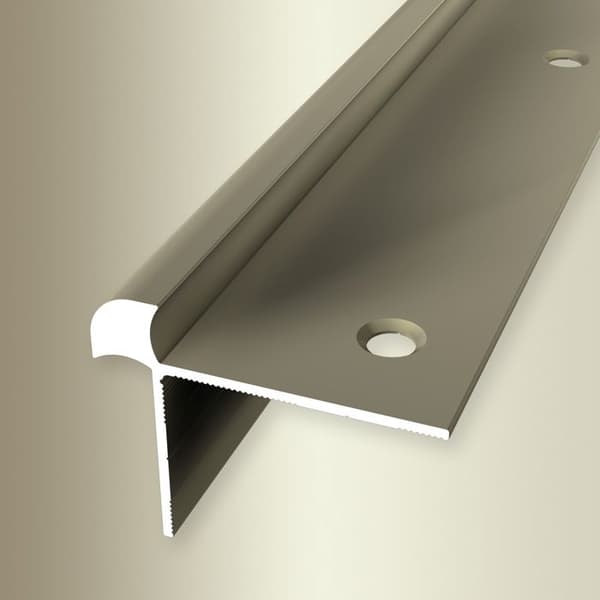 Nez de marche 33 x 43 x 2500 mm Aluminiumprofil Slät Inbyggd Genomborrad Küberit sand
