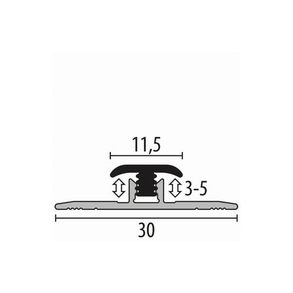 Väggprofil 11.5 x 7 x 2600 mm Alu Hörnlist tapet Slät