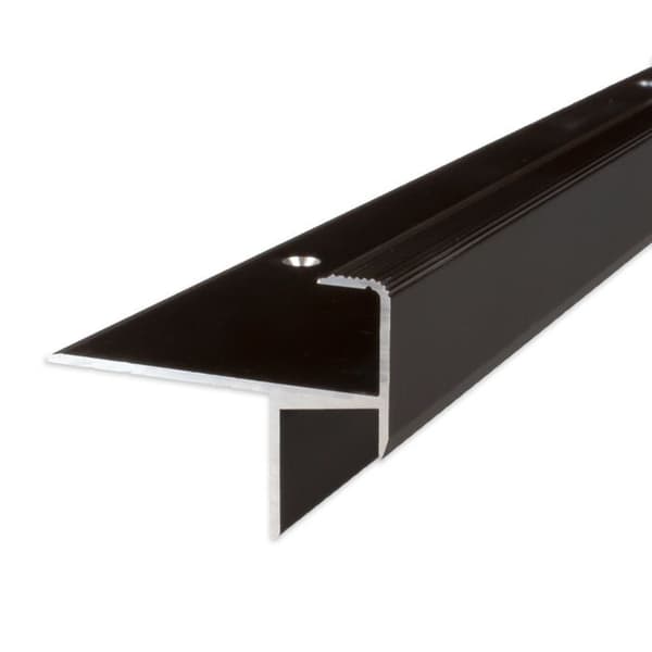 Nez de marche för laminatparkett ramhörn H av inramning 13,3 mm l 33 mm anodiserad aluminium borrad mörkbrons -2500