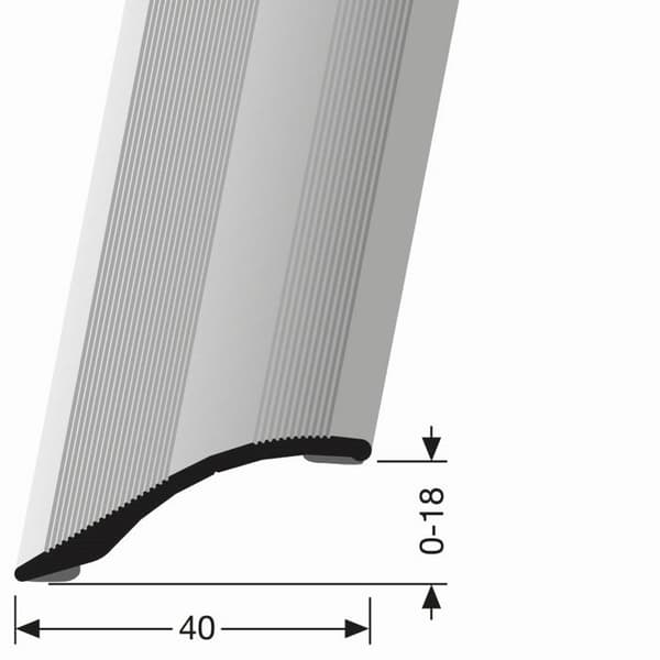 Profil 2 x 40 mm Alu upphämtningsprofil H & Lång Küberit självhäftande 1000 mm