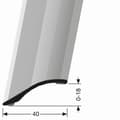 Miniatyrbild 4 av 4: Profil 2 x 40 mm Alu upphämtningsprofil H &amp; Lång Küberit självhäftande 1000 mm