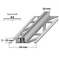 Miniatyrbild 3 av 6: Profil för expansionsfogar med silikoninsats H 2 - 25 mm l 54 mm i rostfritt stål - 2 mm