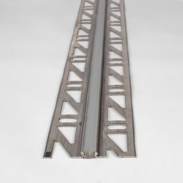 Profil för expansionsfogar med silikoninsats H 2 - 25 mm l 54 mm i rostfritt stål - 2 mm