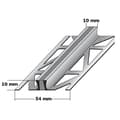 Miniatyrbild 1 av 6: Profil för expansionsfogar med silikoninsats H 2 - 25 mm l 54 mm i rostfritt stål - 2 mm