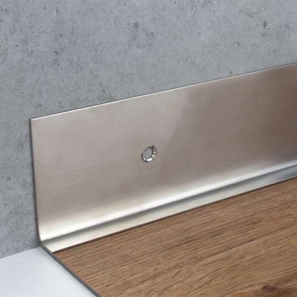 Plintyp 60 inox 3 x 15 x 60 mm olika modeller hörn 94° med hål