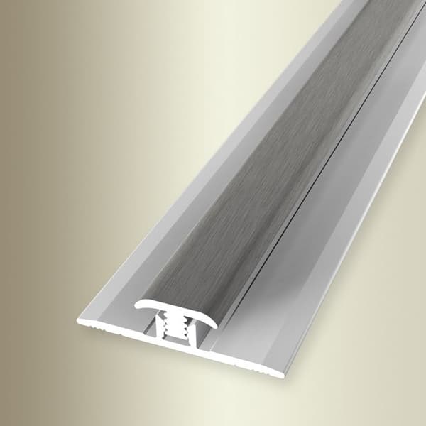 Sammanställningsprofil 11.5 x 7 x 2600 mm H för inramning 3 - 5 mm Snap-on koppling i aluminium Slät Küberit rostfritt stål