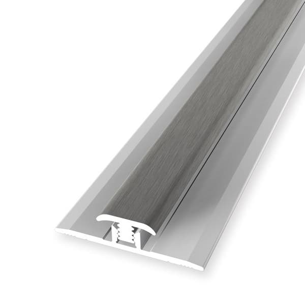 Sammanställningsprofil 11.5 x 7 x 2600 mm H för inramning 3 - 5 mm Snap-on koppling i aluminium Slät Küberit rostfritt stål