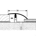 Miniatyrbild 3 av 5: Tröskelprofil för Parkett L 1000 mm l 39 mm Höjdskillnad 12 - 17 mm i Aluminium Stålutseende