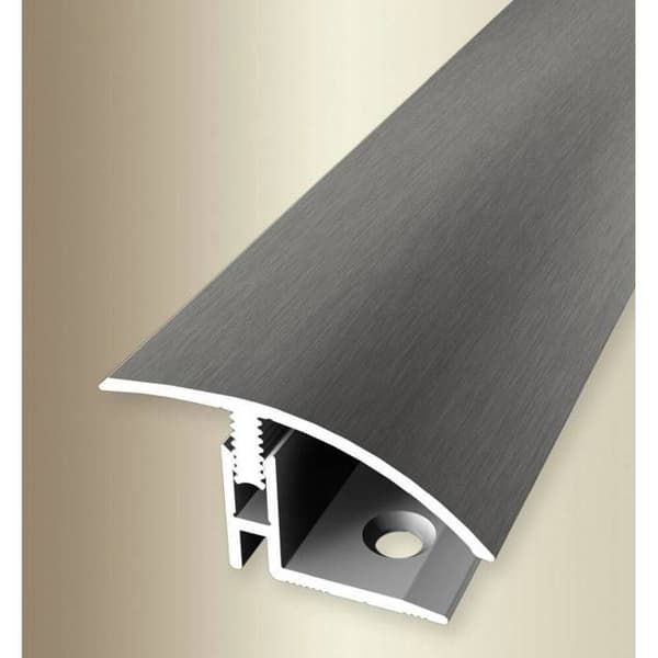 Tröskelprofil för Parkett L 1000 mm l 39 mm Höjdskillnad 12 - 17 mm i Aluminium Stålutseende