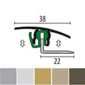 Miniatyrbild 2 av 5: Tröskelbar för Parkett L 900 mm l 38 mm Nivåskillnad 7 - 18 mm i Aluminium Stålutseende