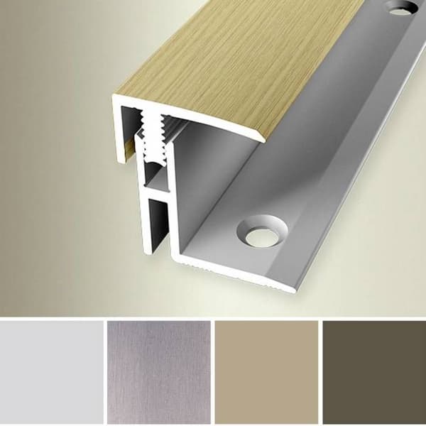 PROVISTON Avslutningsprofil Parkettkompensation l 21 mm H 17 - 22 mm L 2000 mm Aluminiumprofil Sand