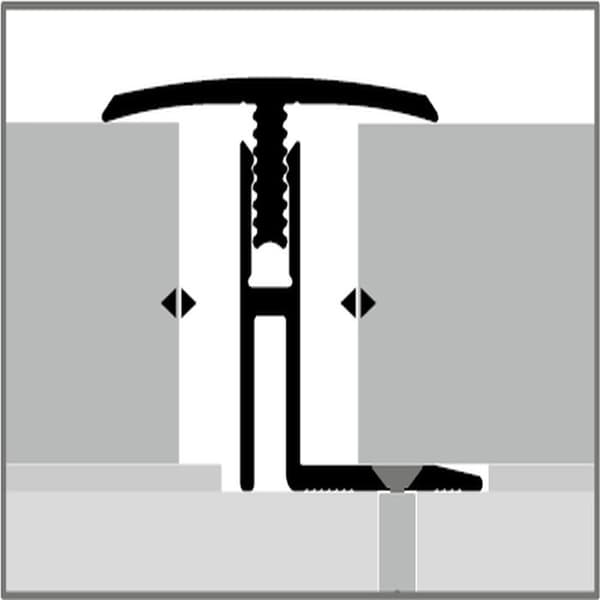 PROVISTON Övergångsprofil Profil för parkett l 31,5 mm Kompensation av H 17 - 22 mm L 2000 mm Aluminiumprofil Sand