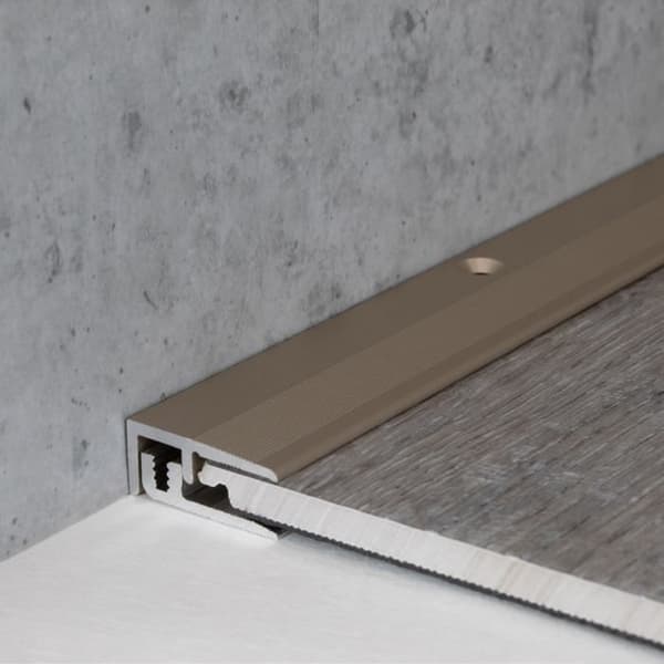 Profil för avslutning, laminatprofiler H 5 - 9 mm l 21 mm i 2 delar, anodiserad aluminium, genombruten, mörkbrons -2700.