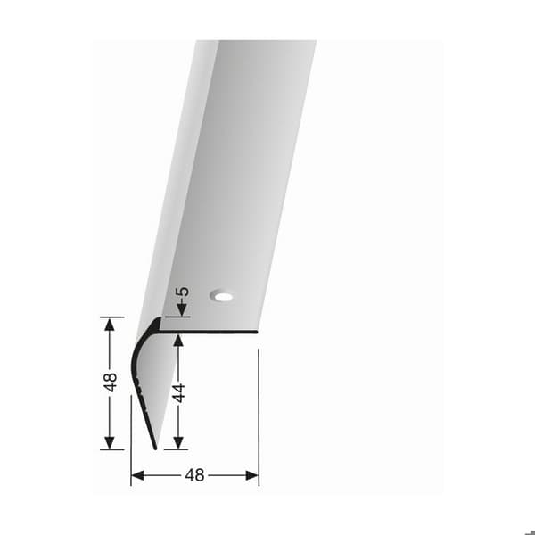 Nez de marche 50 x 48 x 2500 mm Alu Cornière Percé fraisé diff. s Küberit Acier