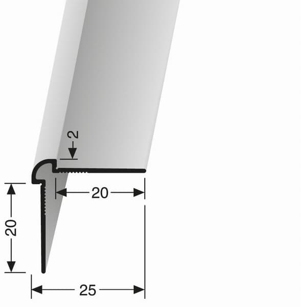 Väggprofil "Nr. 150" 25 x 25 x 2700 mm Alu Hörnprofil tapet Slät Vit ofördragen