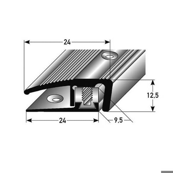 Profil för avslutning, dekorlist av laminat H 7 - 17 mm l 24 mm i 3 delar, anodiserad aluminium, borrad Flex-guld-900