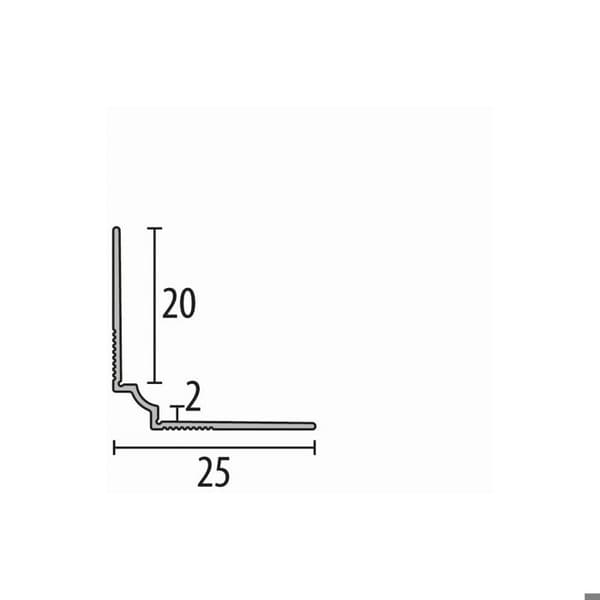 Väggprofil "No. 160" 25 x 25 x 2700 mm Alu hörnprofil tapet Slätt Vit icke borrad
