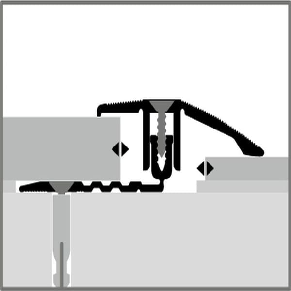 PROVISTON Kompensationsprofil Övergångsprofil l 44 mm Kompensation av H 6.5 - 16 mm L 2700 mm Aluminiumprofil Bron...