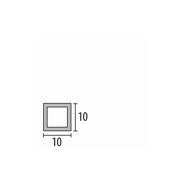 Rör LED 10 x 10 x 2000 mm Polykarbonat Profil av trappkant Slät Infällning s Küberit transparent
