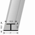 Miniatyrbild 4 av 4: Anslutningsprofil 10,2 x 10,2 x 2550 mm kant H 8,2 mm aluminium H - slät profil Küberit