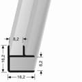 Miniatyrbild 4 av 4: Vinkelprofil 16,2 x 16,2 x 2550 mm kanthöjd 8,2 mm kombination av aluminium inre hörn yttre hörn slät Küberit