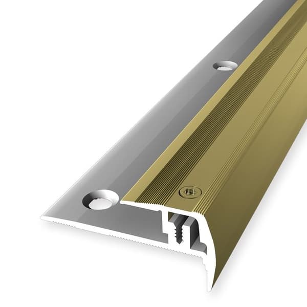 PROVISTON Profil för trappnos Profil av metall l 23 mm Kompensation H 7 - 16 mm L 1000 mm Profil i aluminium Guld
