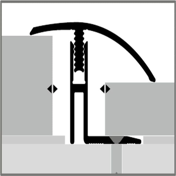 PROVISTON Üövergångsprofil Parkettkompensation l 39 mm Kompensation H 17 - 22 mm L 1000 mm Aluminiumprofil Bronz...