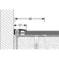 Miniatyrbild 3 av 5: PROVISTON Avslutningsprofil Kompensering i vinyl l 17 mm Kompensering i H 4 - 9.5 mm L 1000 mm Aluminiumprofil Silver