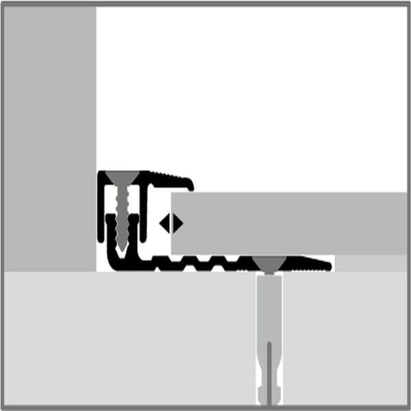 PROVISTON Avslutningsprofil Kompensering i vinyl l 17 mm Kompensering i H 4 - 9.5 mm L 1000 mm Aluminiumprofil Silver