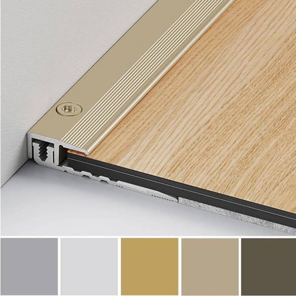 PROVISTON Avslutningsprofil Kompensering i vinyl l 17 mm Kompensering i H 4 - 9.5 mm L 1000 mm Aluminiumprofil Silver