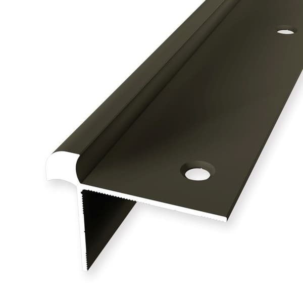 Nez de marche 33 x 43 x 2500 mm Aluminiumsprofil Slätt Inbyggd Genombruten Küberit Brons