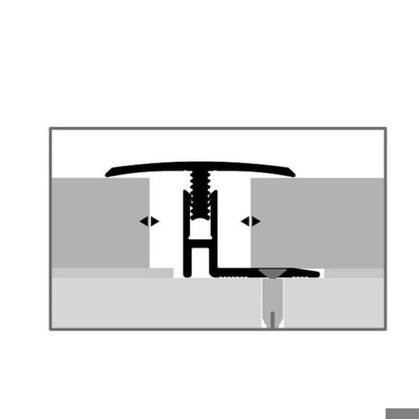 PROVISTON Övergångsprofil Golvkompensation l 31,5 mm H 12 - 17 mm L 900 mm Aluminiumprofil Sabl...