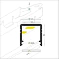 Miniatyrbild 2 av 3: PROVISTON LED-profil i aluminium 12 x 12 x 2000 mm Vit LED-belysning Indirekt belysning LED-stänger 1 styck