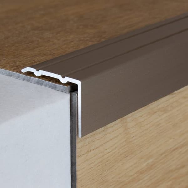 PROVISTON Anodiserad Aluminiumhörnprofil Bronsljus l 24.5 mm H 18 mm L 1000 mm Självhäftande