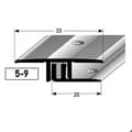 Miniatyrbild 1 av 2: Aluminium anodiserad tröskel L 33 mm H 5 - 9 mm Längd 1000 mm Genomborrad