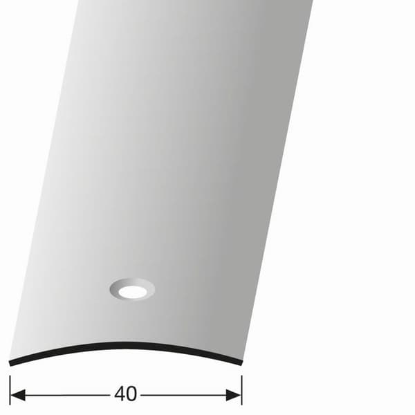 Övergångsprofil 5 x 40 x 2700 mm Övergångsprofil Polerad mässing Slät Sjunket center Genomborrad Vattenslangsskena Küberit
