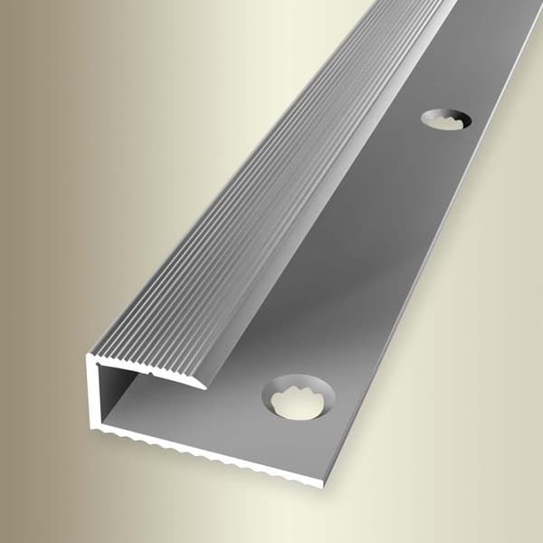 Avslutningsprofil 11 x 28 x 2700 mm Alu Stoppprofil randig Silver Küberit