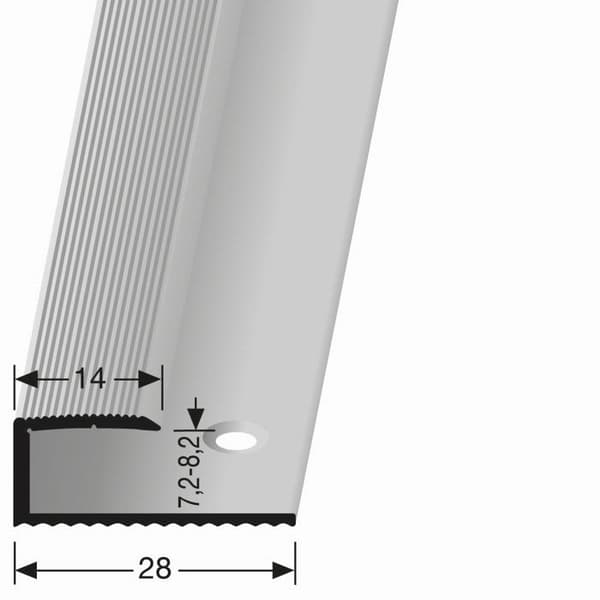 Avslutningsprofil 11 x 28 x 2700 mm Alu Stoppprofil randig Silver Küberit