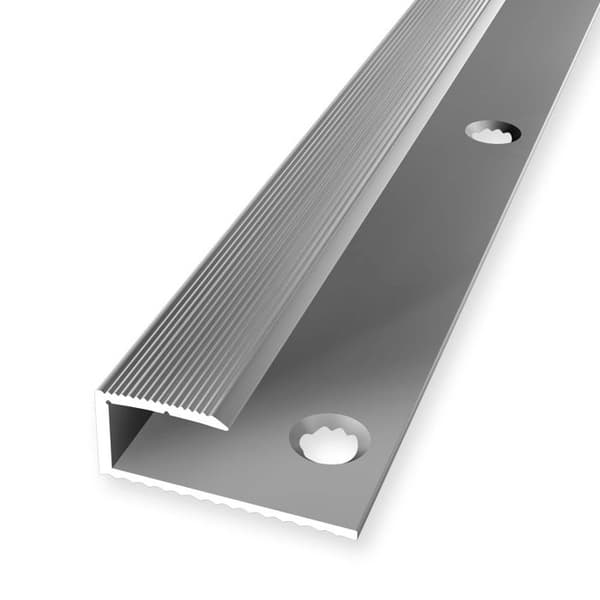 Avslutningsprofil 11 x 28 x 2700 mm Alu Stoppprofil randig Silver Küberit