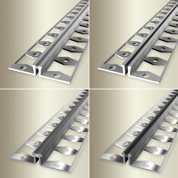 Profilé expansionsfog Large 51 mm Lång 2500 mm Alu Silikonfog Estampé Grå glansig