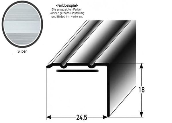 PROVISTON Hörnlist Alu anodiserad Silver l 24,5 mm H 18 mm Självhäftande L 2700 mm