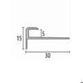 Miniatyrbild 2 av 4: Nez de marche 15 x 30 x 2500 mm Aluminium Cornière striée Küberit Silver