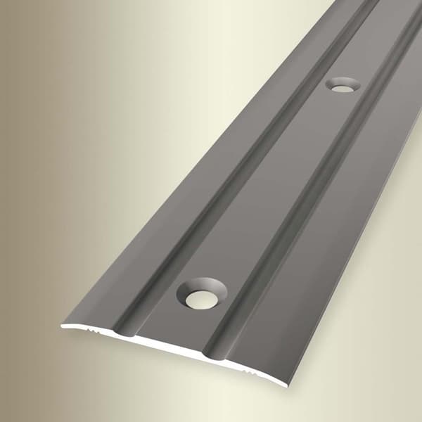 Övergångslist 2.5 x 38 x 1000 mm Anodiserad aluminiumprofil Spårad Centralt borrad Rostfritt stål Küberit